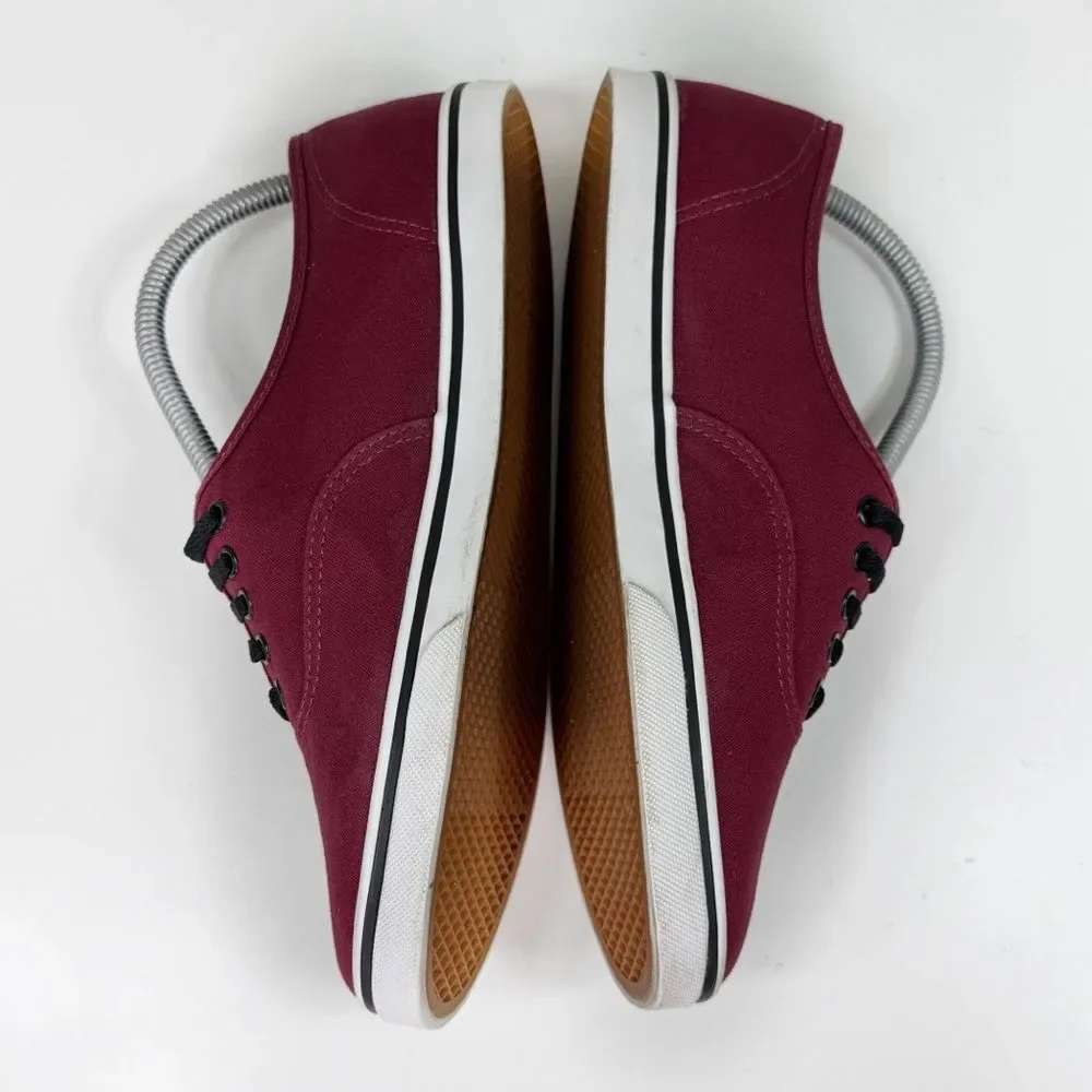 Vans Authentic Canvas Low Top Lace Up Sneakers Burgundy Red 8‎ Men 9.5 Women